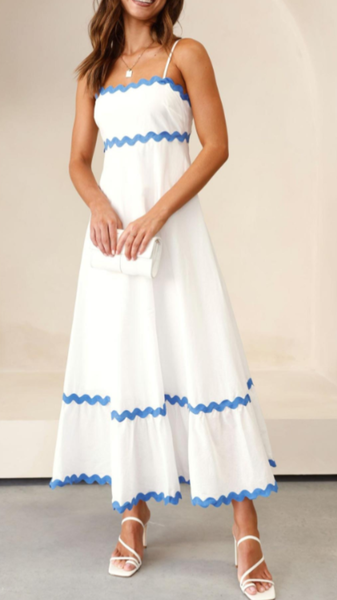 Vestido largo beige sofisticado Ric Rac