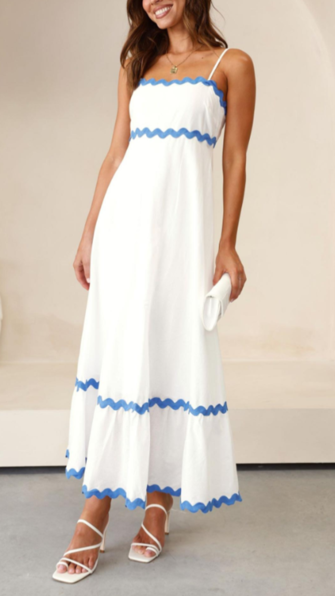 Vestido largo beige sofisticado Ric Rac