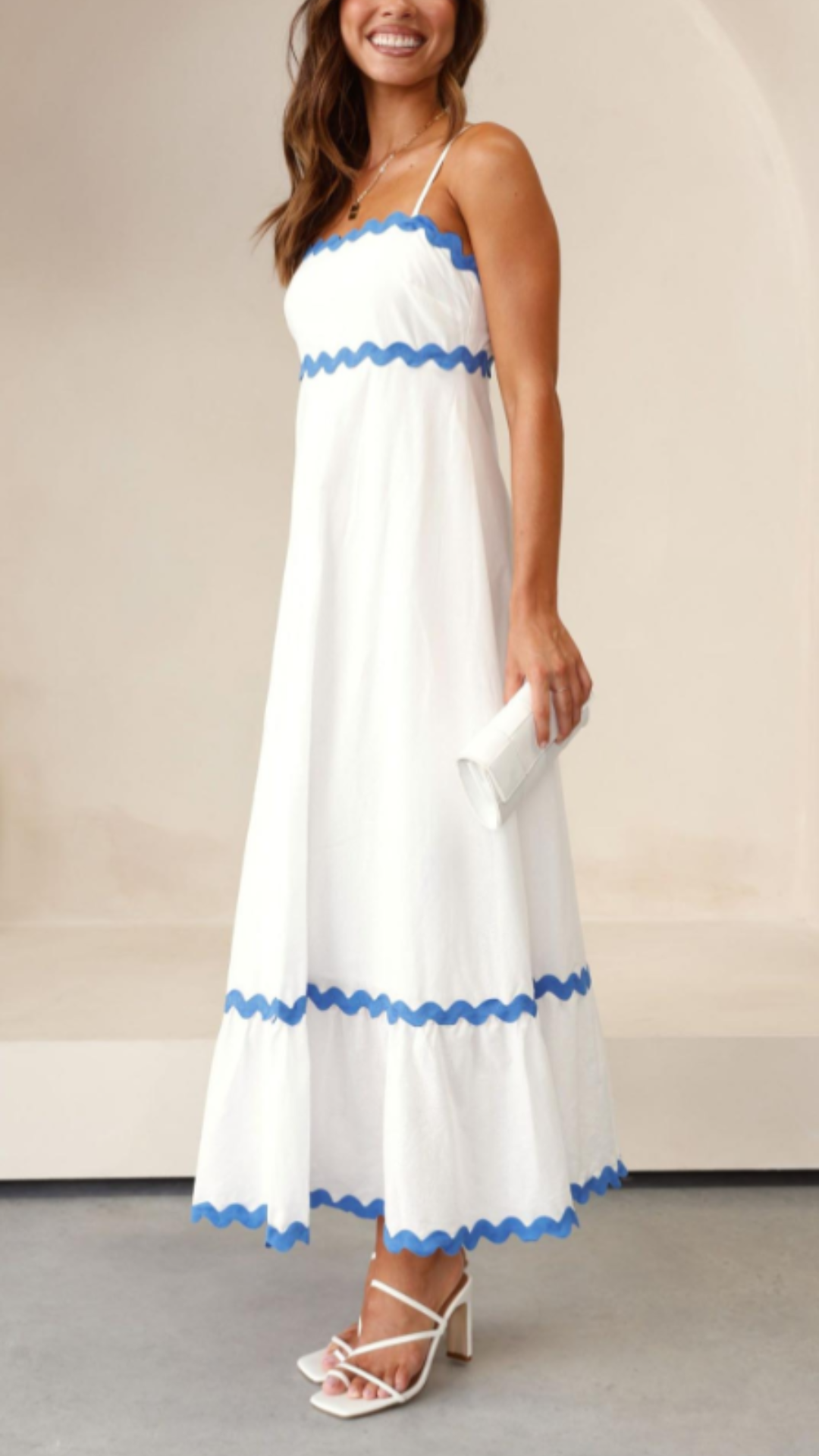 Vestido largo beige sofisticado Ric Rac