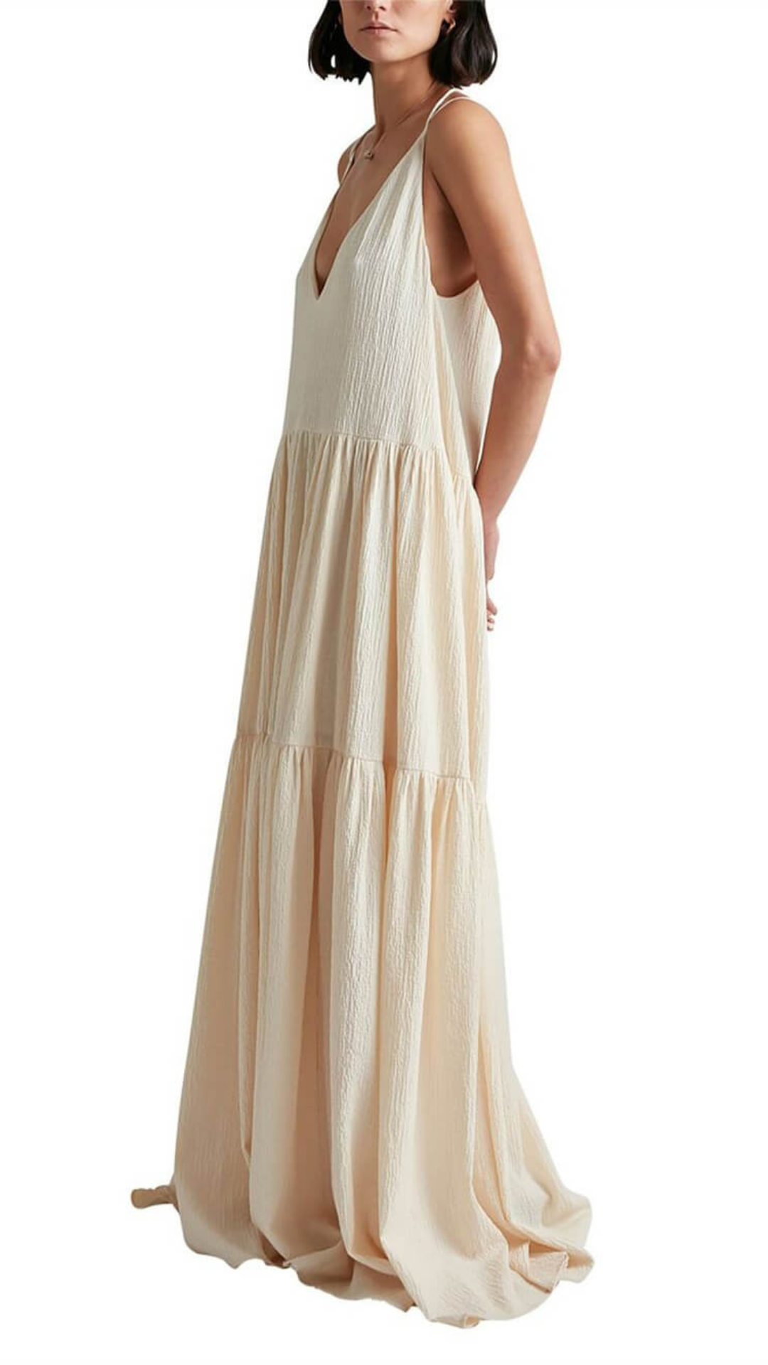 Vestido de Tirantes con Escote en V Profundo