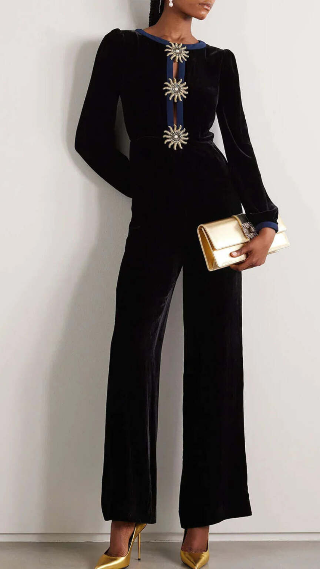 Conjunto de terciopelo Luna con detalle