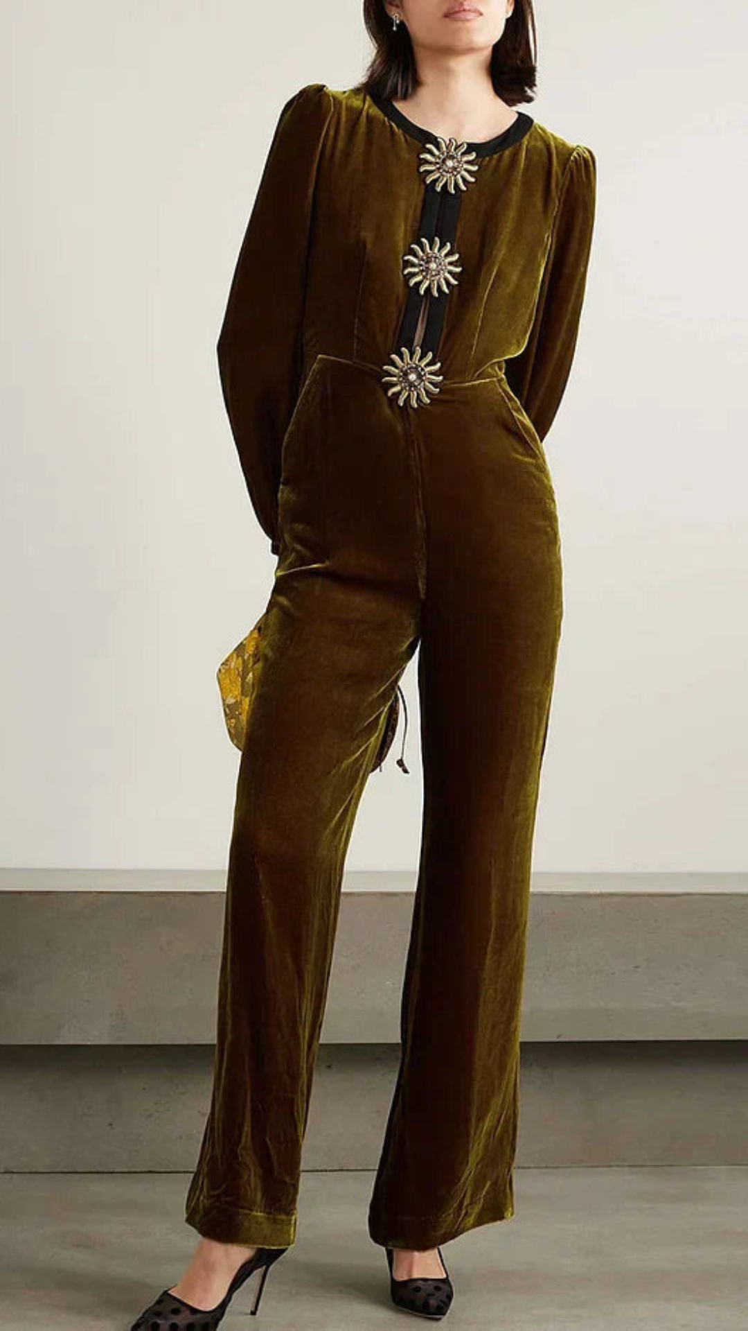 Conjunto de terciopelo Luna con detalle