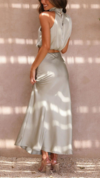 Conjunto top y falda de satén