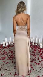 Vestido largo Aurora Champán