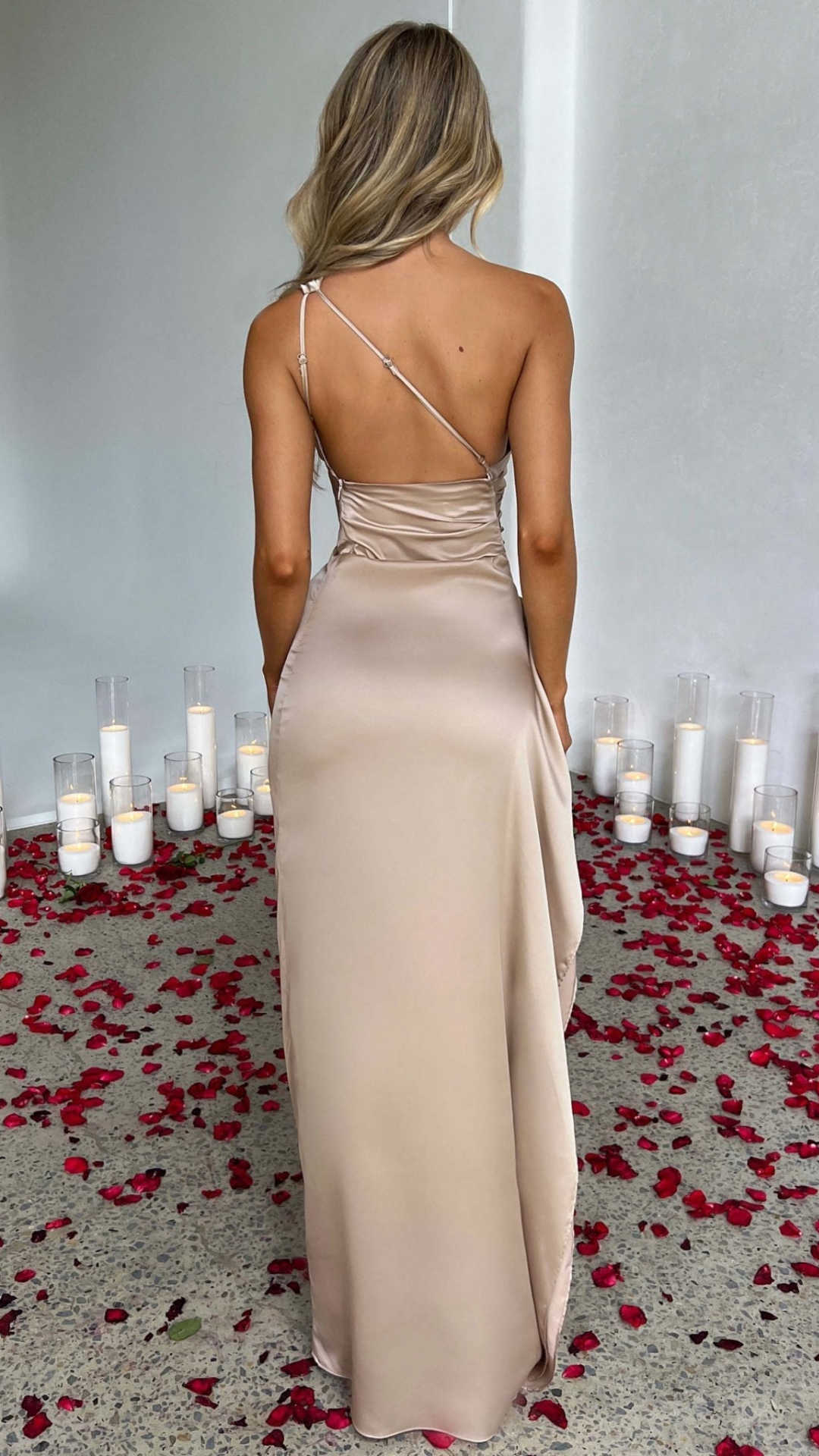 Vestido largo Aurora Champán