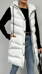 Chaqueta acolchada larga sin mangas
