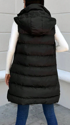 Chaqueta acolchada larga sin mangas