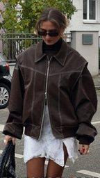 Chaqueta de Cuero Oversize