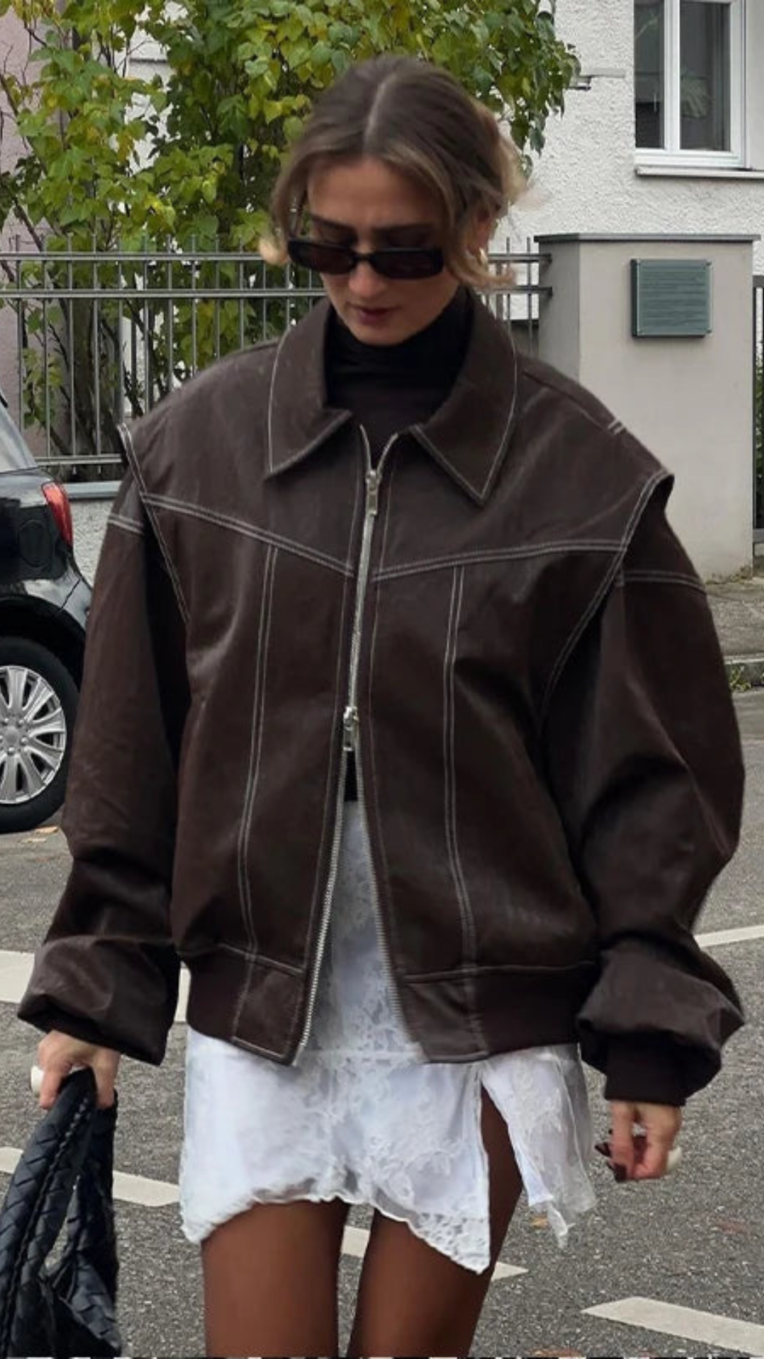 Chaqueta de Cuero Oversize