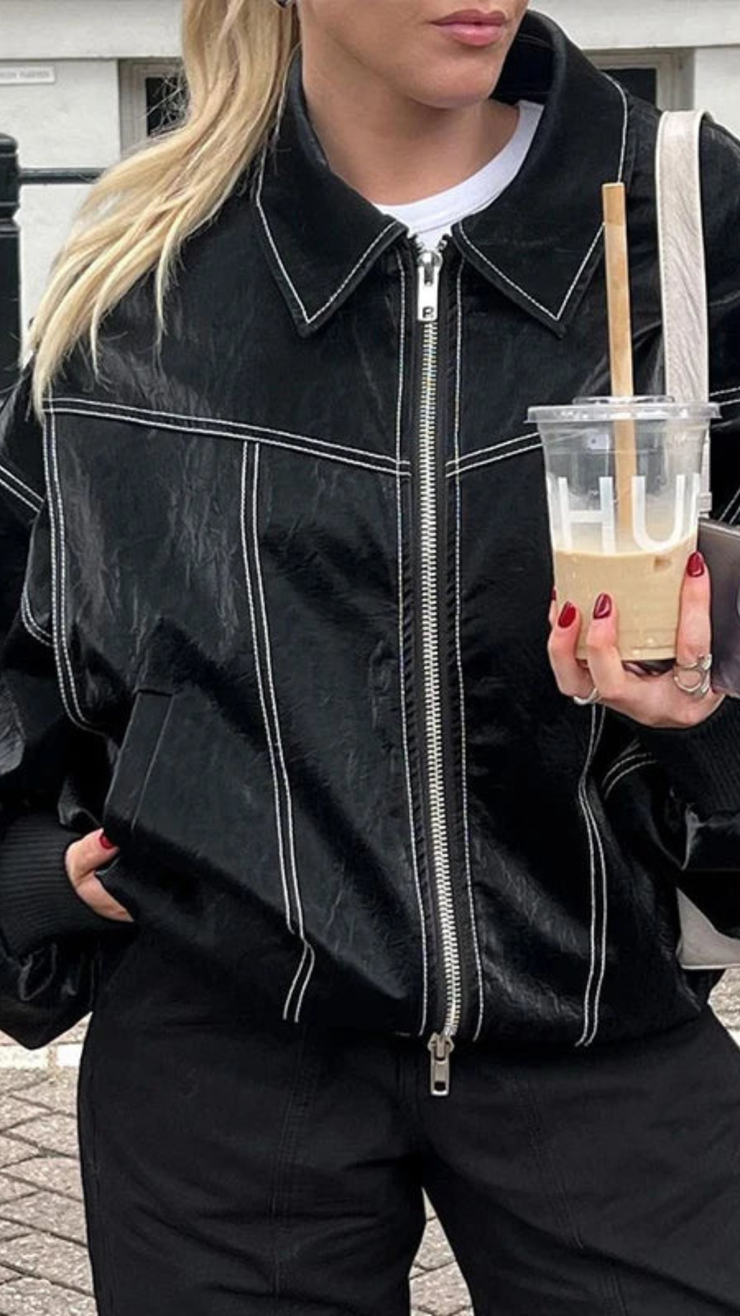 Chaqueta de Cuero Oversize