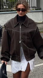 Chaqueta de Cuero Oversize