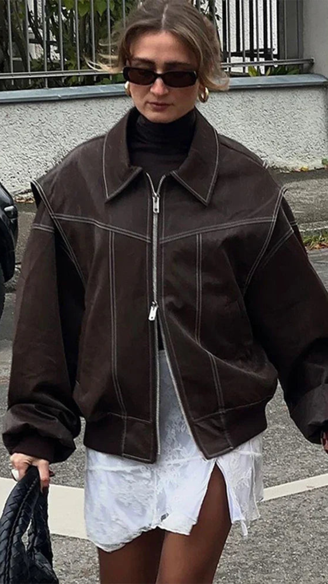 Chaqueta de Cuero Oversize