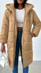 Chaquetón impermeable largo con bolsillos