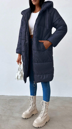 Chaquetón impermeable largo con bolsillos