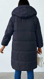 Chaquetón impermeable largo con bolsillos