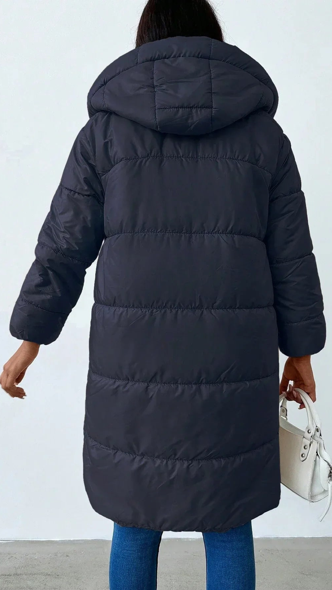 Chaquetón impermeable largo con bolsillos