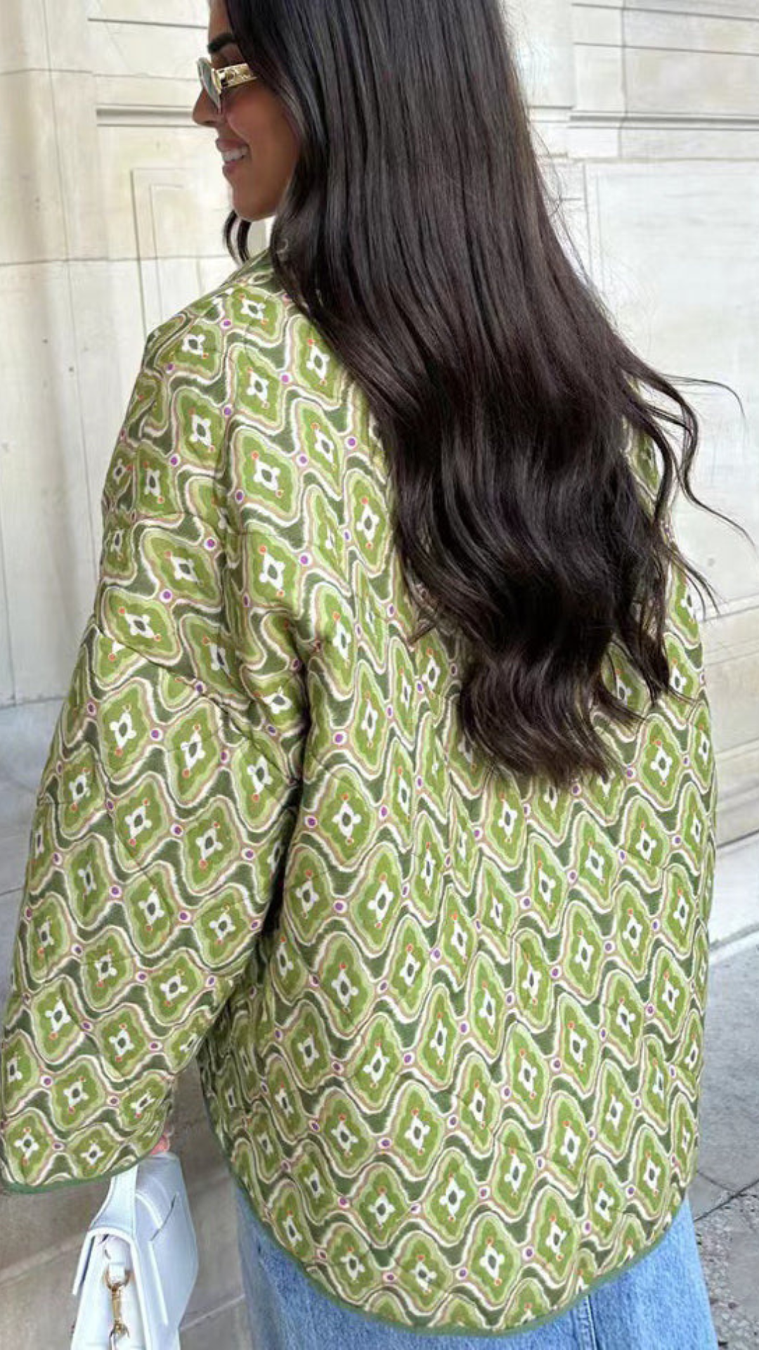 Abrigo abierto acolchado bohemio