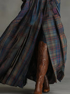 Cristal | Vestido maxi en ante azul